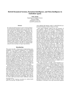 Hybrid Dynamical Systems, Dynamical Intelligence, and Meta-Intelligence in Embodied Agents Eric Aaron