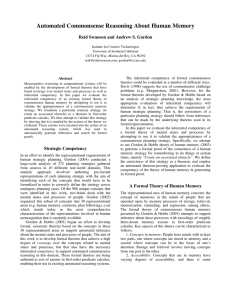 Automated Commonsense Reasoning About Human Memory