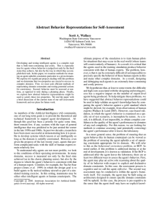 Abstract Behavior Representations for Self-Assessment Scott A. Wallace