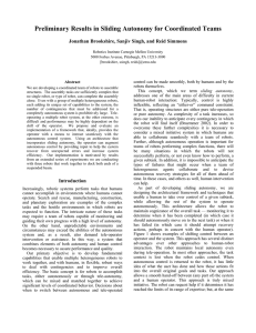 Preliminary Results in Sliding Autonomy for Coordinated Teams