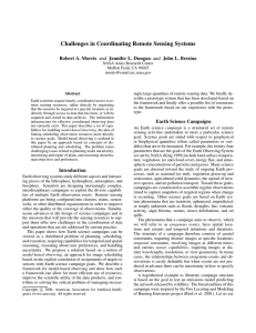 Challenges in Coordinating Remote Sensing Systems Robert A. Morris