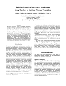 Bridging Semantic eGovernment Applications Using Ontology-to-Ontology Message Translation