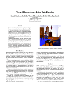 Toward Human-Aware Robot Task Planning LAAS-CNRS 7, Avenue du Colonel Roche