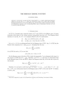 THE BERGMAN KERNEL FUNCTION