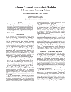 A Generic Framework for Approximate Simulation in Commonsense Reasoning Systems Abstract