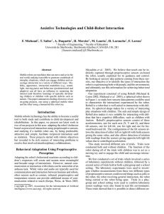 Assistive Technologies and Child-Robot Interaction F. Michaud , T. Salter , A. Duquette