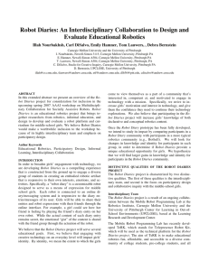 Robot Diaries: An Interdisciplinary Collaboration to Design and Evaluate Educational Robotics