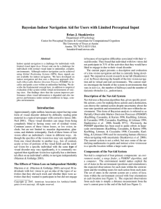 Bayesian Indoor Navigation Aid for Users with Limited Perceptual Input