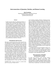 Interconnections of Quantum, Machine, and Human Learning Karl Gustafson