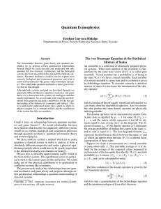 Quantum Econophysics Esteban Guevara Hidalgo The von Neumann Equation &amp; the Statistical