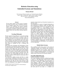 Robotics Education using Embedded Systems and Simulations Thomas Bräunl