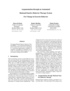 Argumentation through an Automated Rational-Emotive Behavior Therapy System