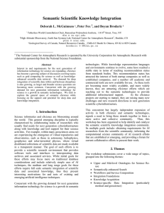 Semantic Scientific Knowledge Integration Deborah L. McGuinness , Peter Fox