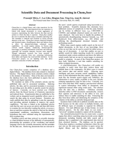 Scientific Data and Document Processing in Chem Seer