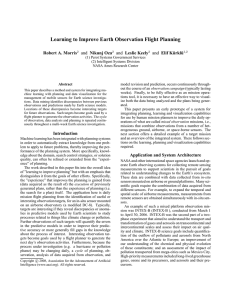 Learning to Improve Earth Observation Flight Planning Robert A. Morris Nikunj Oza