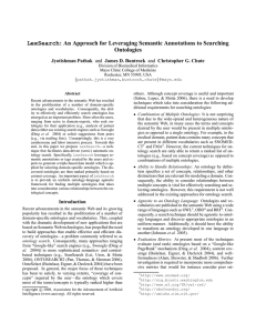 LexSearch : An Approach for Leveraging Semantic Annotations to Searching Ontologies Jyotishman Pathak