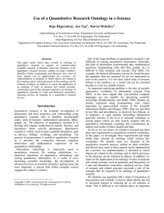 Use of a Quantitative Research Ontology in e-Science Hajo Rijgersberg