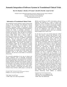 Semantic Integration of Software Systems in Translational Clinical Trials