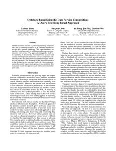 Ontology-based Scientific Data Service Composition: A Query Rewriting-based Approach Linhua Zhou Huajun Chen