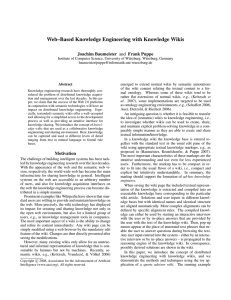 Web–Based Knowledge Engineering with Knowledge Wikis Joachim Baumeister and Frank Puppe