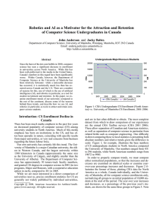 Robotics and AI as a Motivator for the Attraction and... of Computer Science Undergraduates in Canada