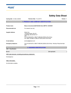 Safety Data Sheet 1. PRODUCT AND COMPANY IDENTIFICATION