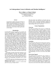 An Undergraduate Course in Robotics and Machine Intelligence