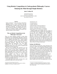 Using Robotic Competitions in Undergraduate Philosophy Courses: