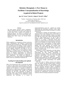 Robotics Olympiads: A New Means to Facilitate Conceptualization of Knowledge