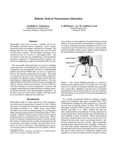 Robotic Tools in Neuroscience Education Liudmila S. Yafremava J. Jill Rogers