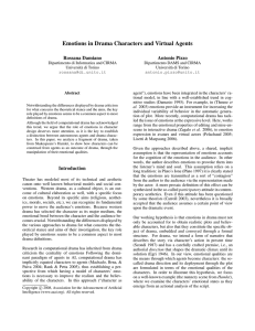 Emotions in Drama Characters and Virtual Agents Rossana Damiano Antonio Pizzo
