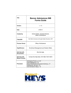 Banner Admissions INB Forms Guide