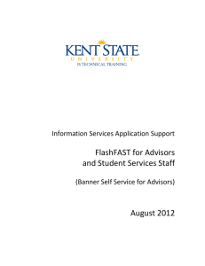 FlashFAST for Advisors and Student Services Staff  August 2012