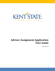Advisor Assignment Application User Guide  1