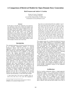 A Comparison of Retrieval Models for Open Domain Story Generation