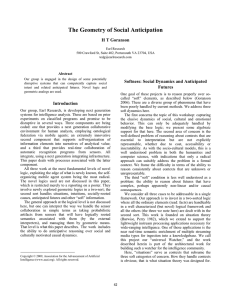 The Geometry of Social Anticipation H T Goranson Abstract