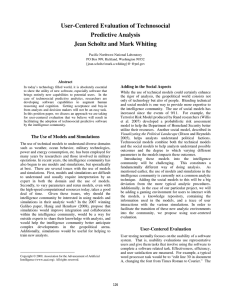 User-Centered Evaluation of Technosocial Predictive Analysis Jean Scholtz and Mark Whiting