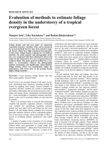 Evaluation of methods to estimate foliage evergreen forest