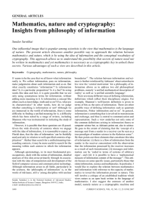 Mathematics, nature and cryptography: Insights from philosophy of information