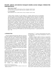 n Growth, optical, and electron transport studies across isotype -GaAs/ -Ge