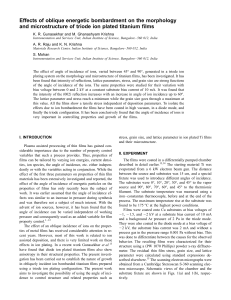 Effects of oblique energetic bombardment on the morphology