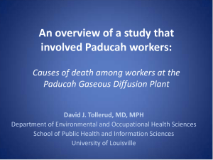 An overview of a study that involved Paducah workers:
