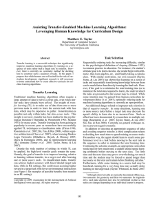 Assisting Transfer-Enabled Machine Learning Algorithms: Leveraging Human Knowledge for Curriculum Design