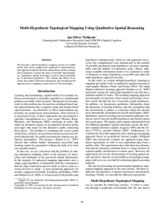 Multi-Hypothesis Topological Mapping Using Qualitative Spatial Reasoning Jan Oliver Wallgr ¨un