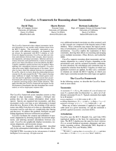 leanTax: A Framework for Reasoning about Taxonomies C David Thau Shawn Bowers