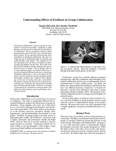 Understanding Effects of Feedback on Group Collaboration 20 Ames St. E15-386