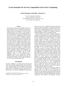 Event Semantics for Service Composition in Pervasive Computing