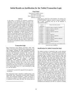 Initial Results on Justification for the Tabled Transaction Logic Paul Fodor