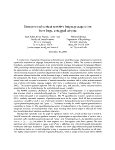 Unsupervised context sensitive language acquisition from large, untagged corpora