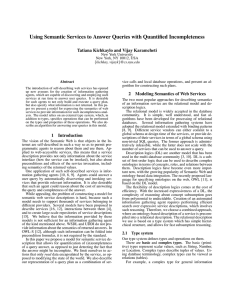 Using Semantic Services to Answer Queries with Quantified Incompleteness